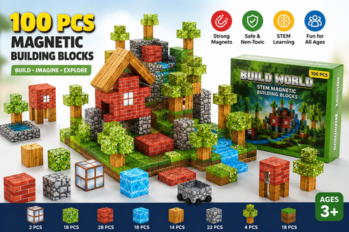 INNOKIDS MagnaGenius™ | 100 PCS Magnetic Building Blocks