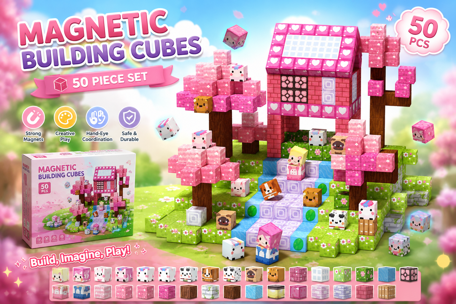 Blossom Builder™ | 50PCS Magnetic STEM Building Set