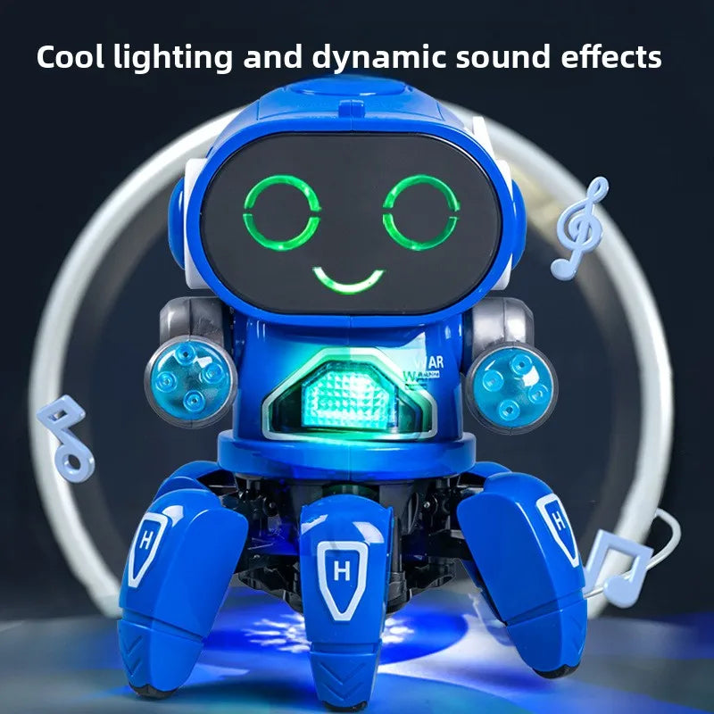 Singing and Dancing TikTok Internet Celebrity Electric Six-Claw Smart Robot Light and Sound Effect Toy
