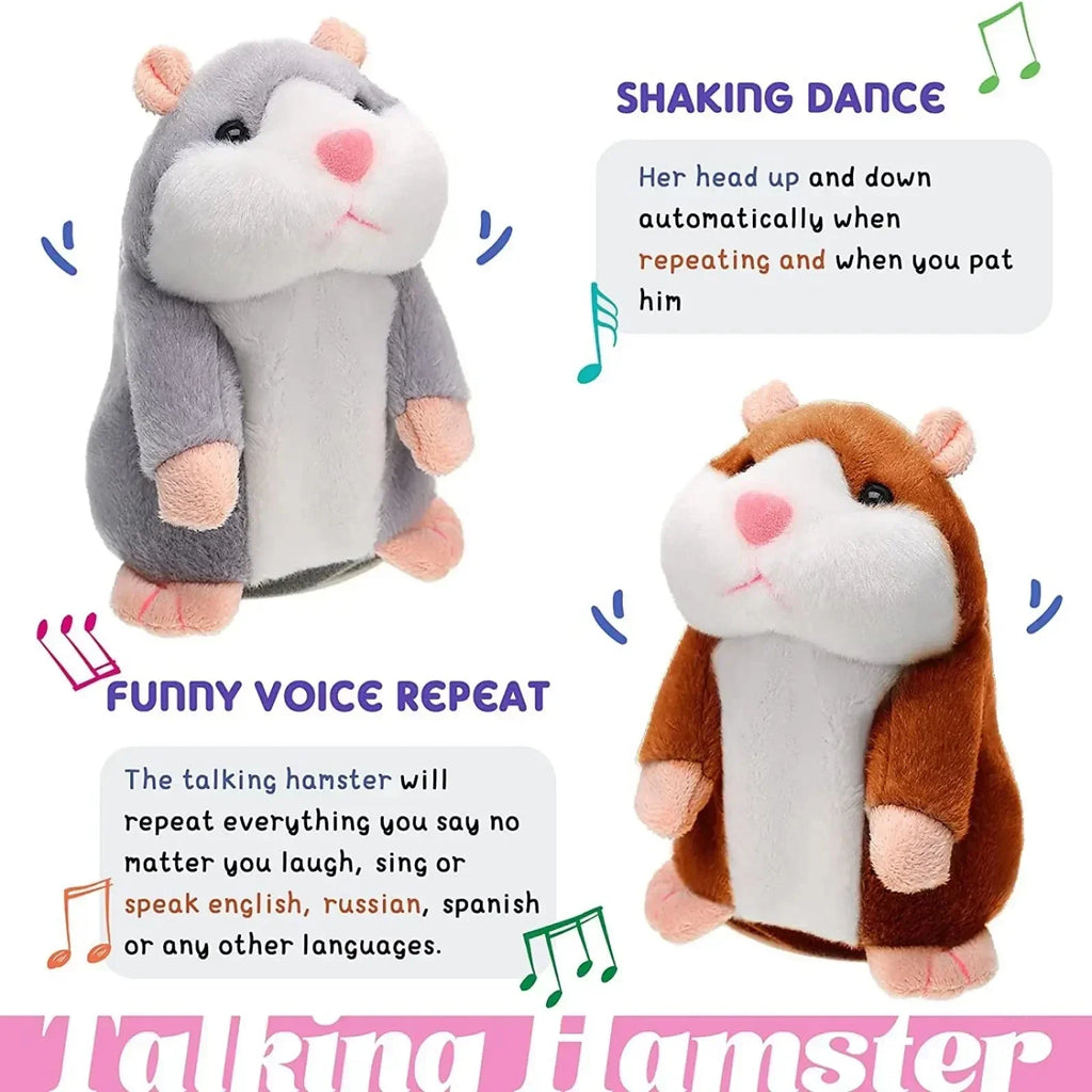 Imitation Talking Little Hamster Animal Plush Talking Nod Hamster Doll Soothing Crying Baby Toy Funny Toy Children Gift
