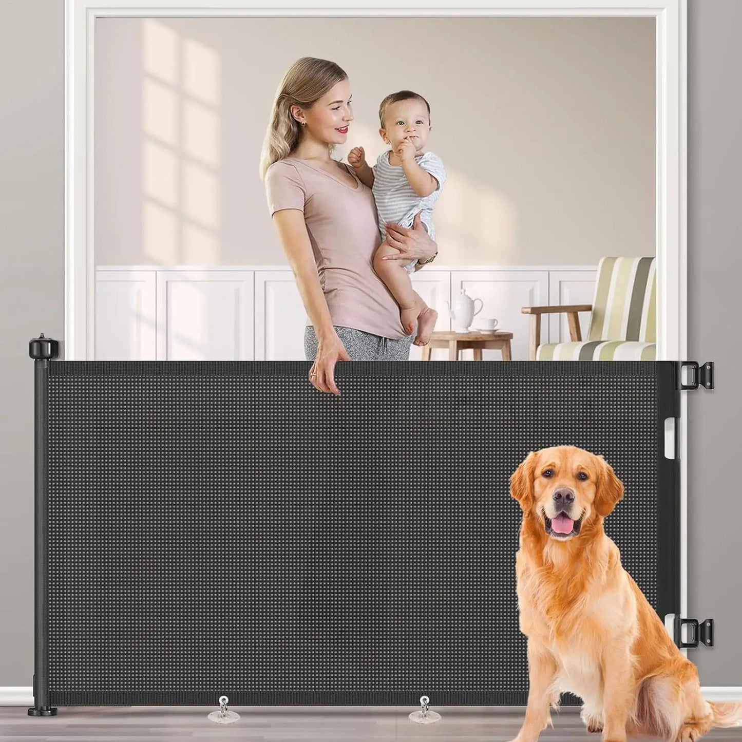 Retractable Baby Pet Safety Gate