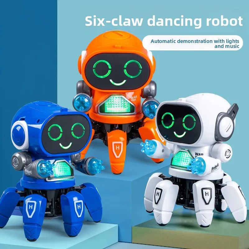 Singing and Dancing TikTok Internet Celebrity Electric Six-Claw Smart Robot Light and Sound Effect Toy