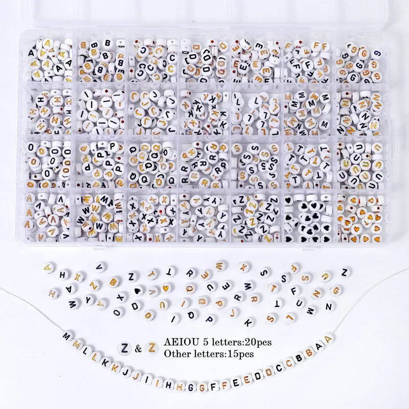 2 Boxes Jewelry Making Kit Beads for Bracelets Glass Pony Seed Letter Alphabet DIY Art Craft Bead Kit Set for Women Girls