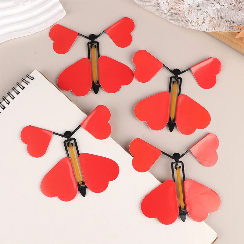 5/10/12Pcs Magic Wind Up Flying Butterfly Toy Novelty Magic Toys Rubber Band Powered Wind Up Magic Tricks Toys Party Favor