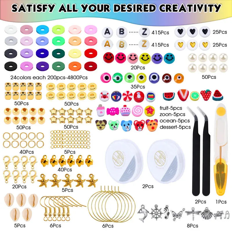 2 Boxes Jewelry Making Kit Beads for Bracelets Glass Pony Seed Letter Alphabet DIY Art Craft Bead Kit Set for Women Girls