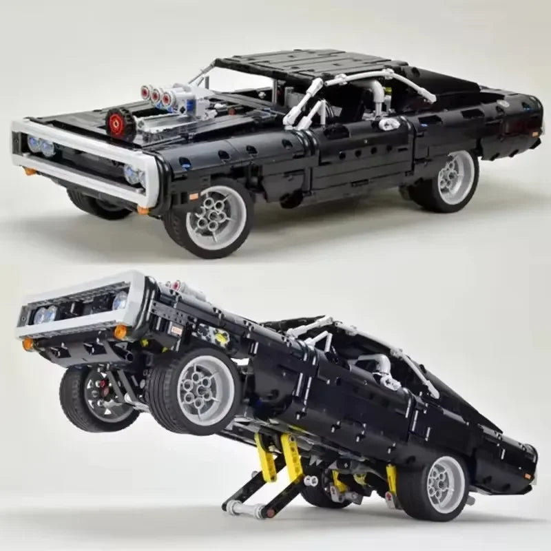 1077PCS Technical Car Dodged Charger Racing Car Building Blocks Model Movie Fast STEM Bricks for Adult  Fans Toys Gifts