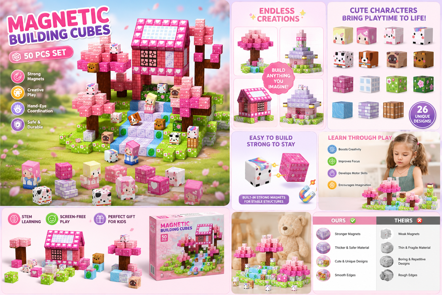 Blossom Builder™ | 50PCS Magnetic STEM Building Set